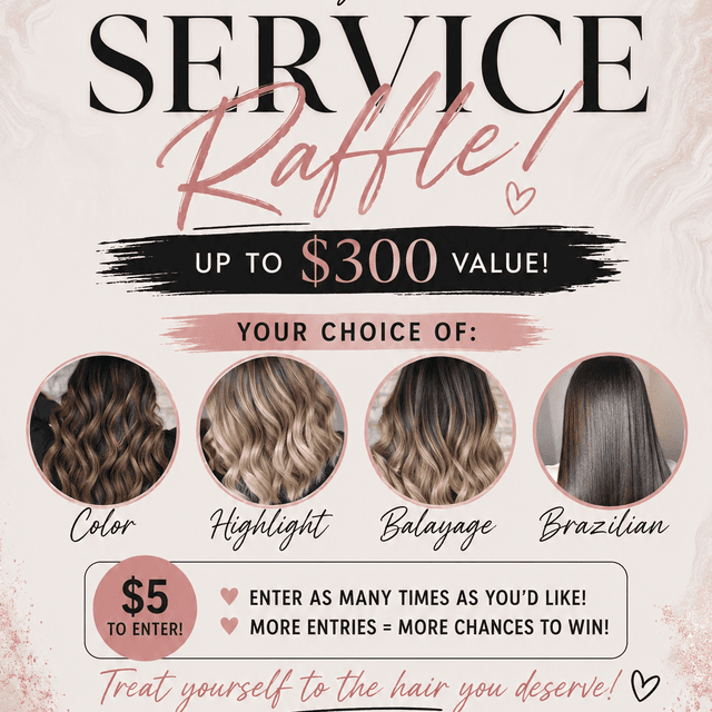 Service Raffle 1 Entry $5 at KRR Beauty Bar in Fruitland Park, FL
